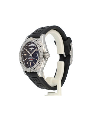 Breitling Galactic  44 steel day-date black rubber 2015 with box + papers