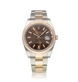Rolex Datejust 41 steel - rose gold choco Oyster 2018 B+P | NEW ROLEX SERVICE