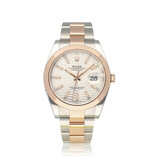 Rolex Datejust 41 steel - rose gold silver fluted / motif Oyster 2023 box + papers