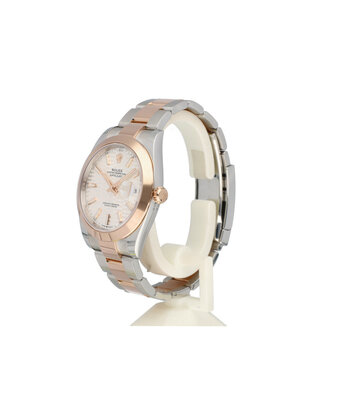 Rolex Datejust 41 steel - rose gold silver fluted / motif Oyster 2023 box + papers