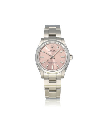 Rolex Oyster Perpetual 31 steel pink - rose - fuchsia sunburst Oyster 2021 B+P | NEW ROLEX SERVI