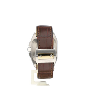 Cartier Santos de Cartier 100 Chronograph  XL steel - yellow gold - alligator strap - ref. 2740 |