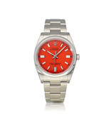Rolex Oyster Perpetual 36 steel coral red charmander Oyster 2021 box + papers