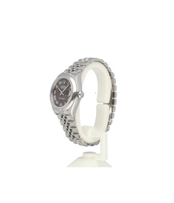Rolex Lady-Datejust 28 steel dark grey / brown roman domed Jubilee 2024 box + papers