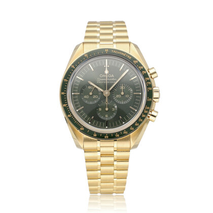 Speedmaster Moonwatch Professional 42 yellow gold  - green 2025 box + papers