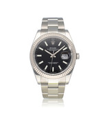 Rolex Datejust 41 steel - white gold black fluted Oyster 2023 box + papers