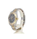 Rolex Datejust 41 steel - yellow gold fluted black Wimbledon roman Oyster 2016 B+P