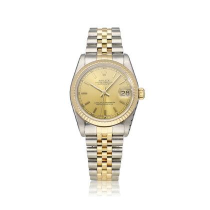 Datejust 31 NEW ROLEX SERVICE | 1986 + papers steel / gold champagne