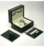 Rolex Oyster Perpetual 34 steel silver concentric orange 2009 box + papers