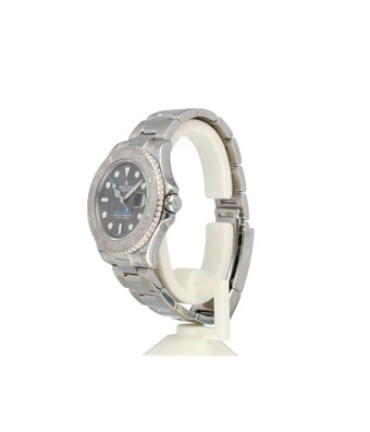 Rolex Yacht-master 37 steel - platinum slate / grey midsize 2017 B+P | NEW ROLEX SERVICE
