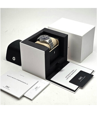 IWC Pilot's Watch Chronograph 41 steel blue 2021 box + papers