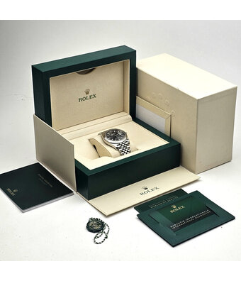 Rolex Datejust II 41 steel rhodium - slate - grey fluted Jubilee 2021 box + papers