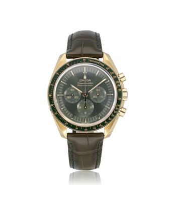 Omega Speedmaster Moonwatch Professional 42 yellow gold green 2025 box + papers