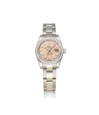 Rolex Lady-Datejust 26 steel - white gold diamond pink gold crystal Oyster 2012 B+P