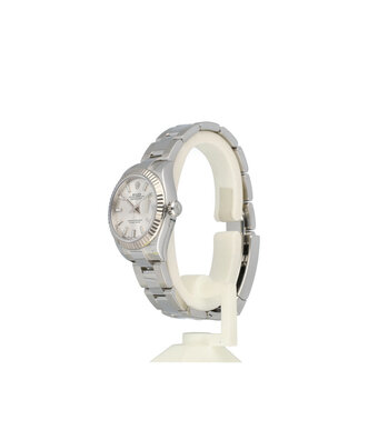 Rolex Lady-Datejust 28 steel - white gold silver index Oyster 2022 box + papers