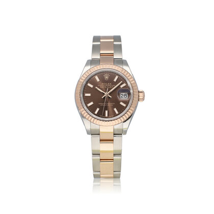 Lady-Datejust 28 steel - rose gold Oyster choco 2024 box + papers