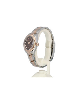 Rolex Lady-Datejust 28 steel - rose gold Oyster choco 2024 box + papers