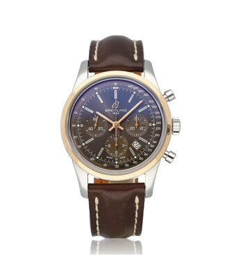Breitling Transocean Chronograph 43 steel rose gold brown 2014 box + papers