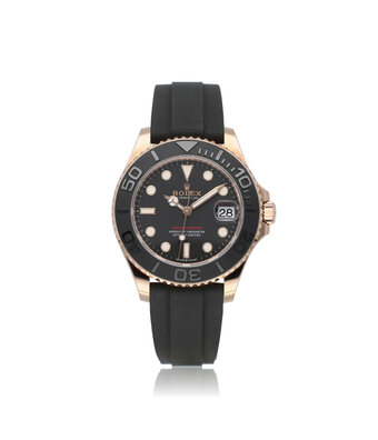 Rolex Yacht-master 37 rose gold medium - midsize Oysterflex / rubber 2023 box + papers