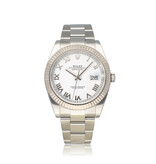 Rolex Datejust 41 steel - white gold roman Oyster 2024 box + papers