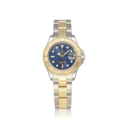 Yacht-master 29 steel - yelow gold blue 2002 box + papers