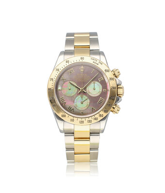 Rolex Daytona   steel - gold black MOP - pearl - tahitian 2003 box + papers