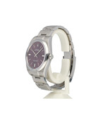 Rolex Oyster Perpetual 39 steel domed red grape Oyster 2016 box + papers