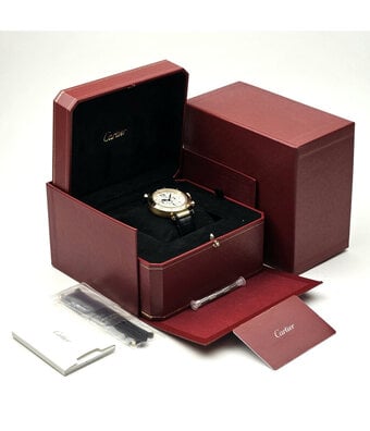 Cartier Pasha de Cartier  41 yellow gold silver - OPEN DATE - ref. 4362 box + papers