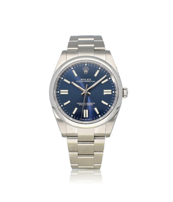 Rolex Oyster Perpetual 41 steel blue domed Oyster 2023 box + papers