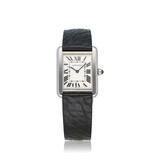Cartier Tank Solo Small 2018 box + papers | steel SM - small quartz - leather strap | ref. W520000