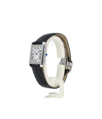 Cartier Tank Solo Small 2018 box + papers | steel SM - small quartz - leather strap | ref. W520000