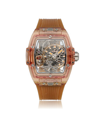 Hublot Spirit of Big Bang  42 tourbillon sapphire orange skeleton 2023 + papers