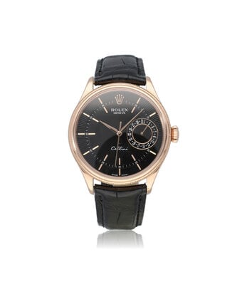 Rolex Cellini Date 39 rose gold black 2017 box + papers