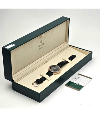 Rolex Cellini Date 39 rose gold black 2017 box + papers