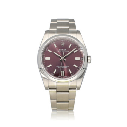 Oyster Perpetual 36 red grape 2018 + papers | steel Oyster
