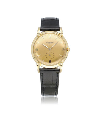 Patek Philippe Calatrava   yellow gold champagne - crab / claw lugs - 1947 + PP extract