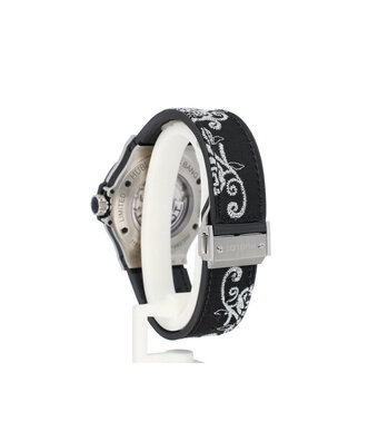 Hublot Big Bang Chronograph Broderie Steel Diamonds 41 steel black broderie diamond 2016 box + pa