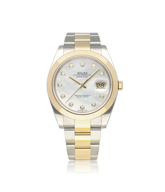 Rolex Datejust 41 steel - gold MOP diamond Oyster 2022 B+P | NEW ROLEX SERVICE