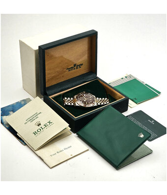 Rolex GMT-Master II 40 steel - gold Oyster nipple Rootbeer - Tiger Eye Jubilee 1971 B+P