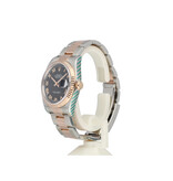 Rolex Datejust 36 steel - rose gold black roman Oyster 2017 B+P | NEW ROLEX SERVICE