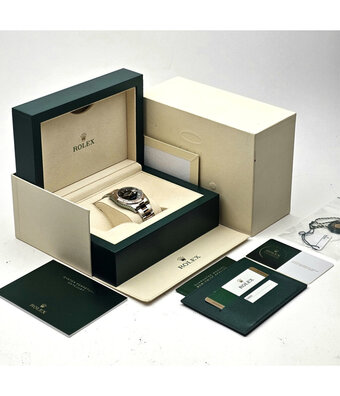 Rolex Datejust 36 steel - rose gold black roman Oyster 2017 B+P | NEW ROLEX SERVICE