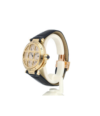 Cartier Pasha de Cartier  42 yellow gold - grill | ref. 1021 | 1997 B+P | NEW CARTIER STRAP