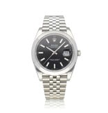 Rolex Datejust 41 steel black index domed Jubilee 2023 box + papers