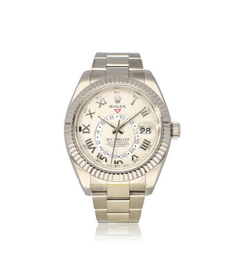 Rolex Sky-Dweller  42 white gold ivory roman Oyster 2016 box + papers