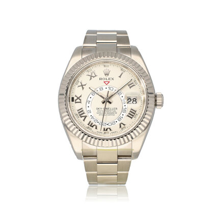 Sky-Dweller  42 white gold ivory roman Oyster 2016 box + papers