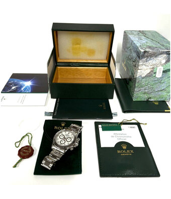 Rolex Daytona  40 chrono steel white K-serial 2003 box + papers