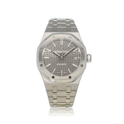 Royal Oak  37 2021 box + papers - steel grey medium