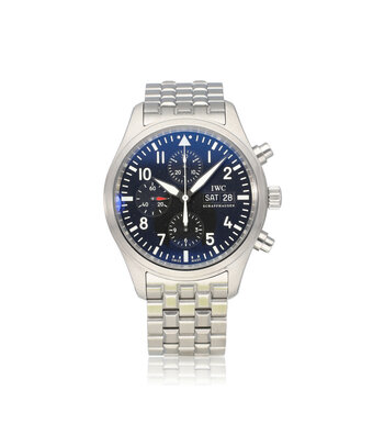 IWC Pilot's Watch Chronograph Automatic 42 steel black day-date chrono - IN PERFECT CONDITION