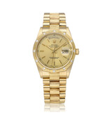 Rolex Day-Date 36 bark 1988 box + papers | yellow gold champagne diamond President