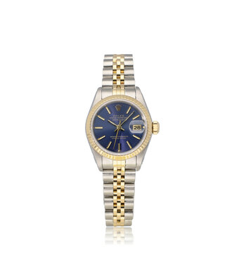 Rolex Lady-Datejust 26 steel - yellow gold blue Jubilee 1986 B+P | NEW ROLEX SERVICE